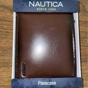 Nautica Brown Leather Passcase Wallet